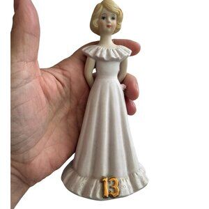 Vintage 1981 Enesco Porcelain Growing Up Girl 13th Birthday Figurine